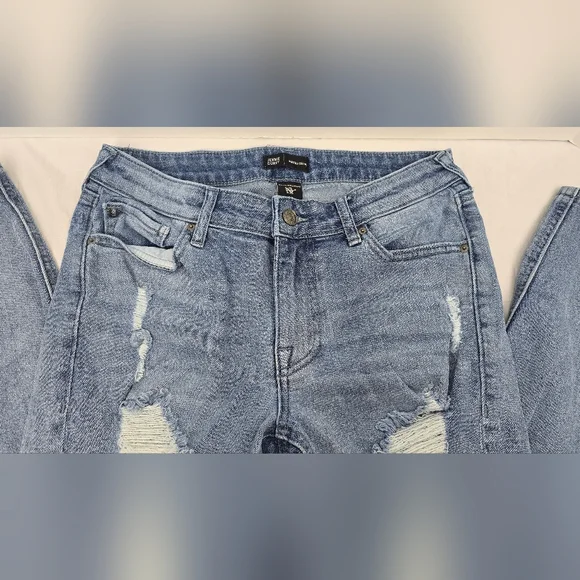 True Religion Jennie Curvy Skinny Mid-Rise Jeans Destroyed Women's 28 Blue - Picture 2 of 14